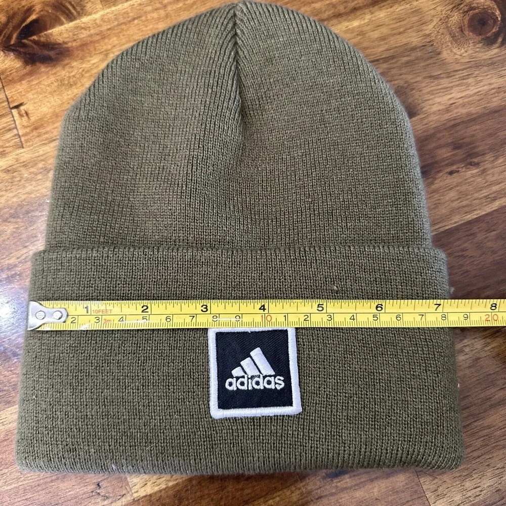 Adidas Beanie Unisex Aeroready Wide‎ Cuff Fold Army Green Winter Hat Cap